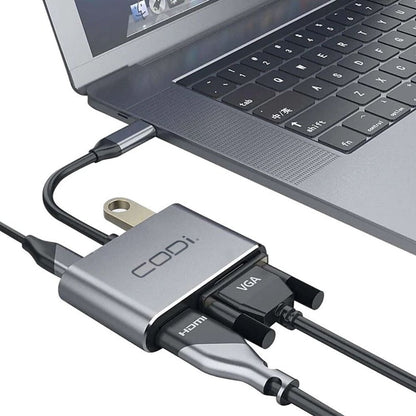 Codi 4-In-1 USB-C Display Adapter (HDMI VGA USB-C PD USB-A 3.0)