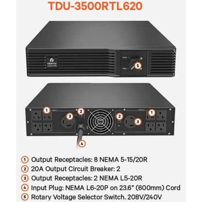 Vertiv Liebert TDU - 3440VA/3440W 120VAC|Step Down Transformer/Voltage Converter