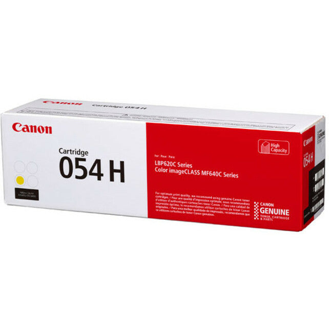 Canon 054H Original High Yield Laser Toner Cartridge - Yellow Pack