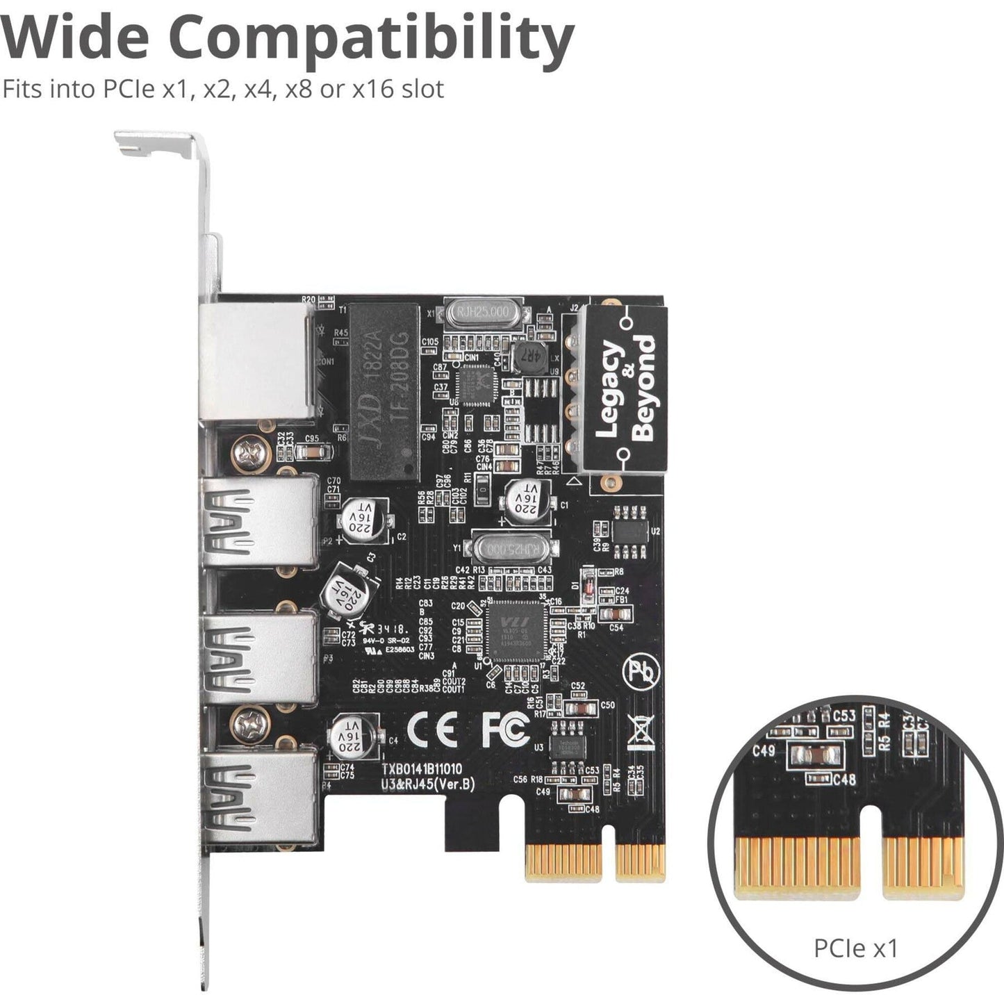 SIIG USB 3.0 3-Port Hub with LAN PCIe Host Card