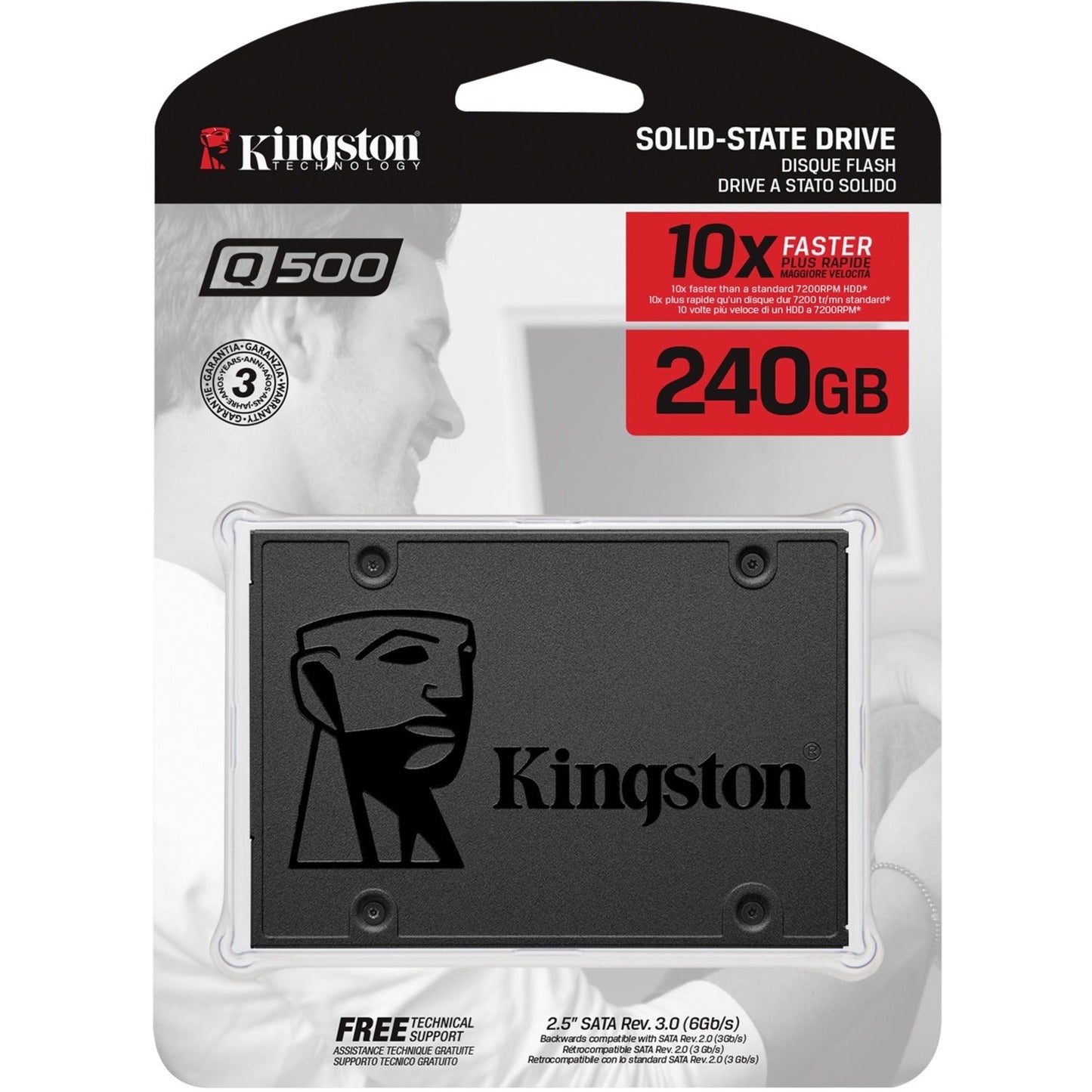 Kingston Q500 240 GB Solid State Drive - 2.5" Internal - SATA (SATA/600)