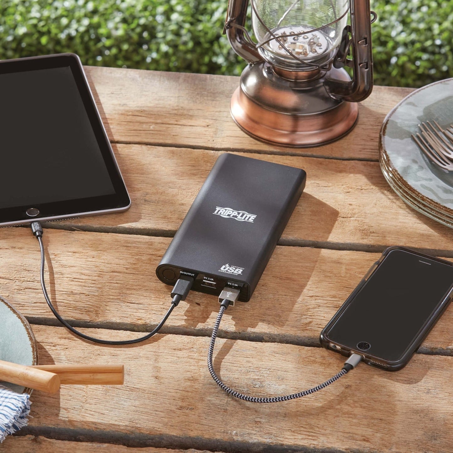 Tripp Lite Portable Charger 2x USB-A USB-C with PD Charging 20100mAh Power Bank Lithium-Ion USB-IF Black