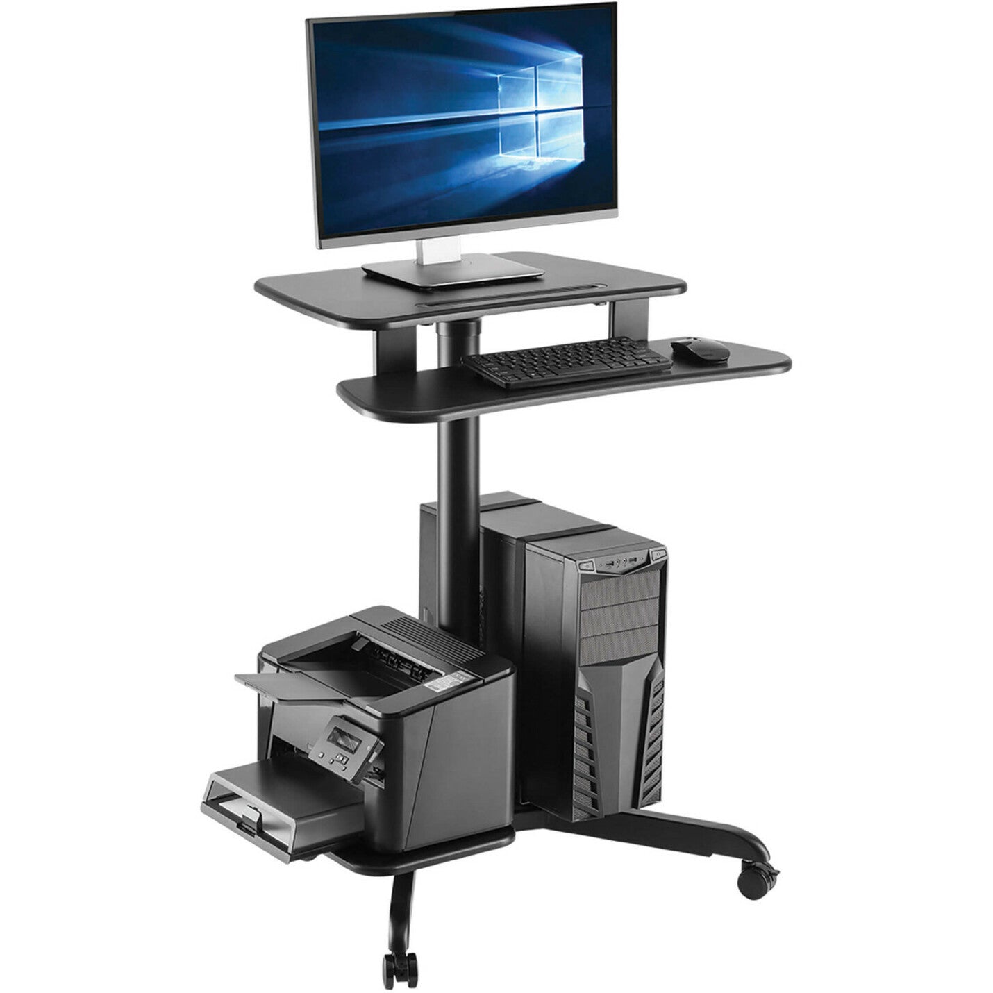 Tripp Lite Mobile Workstation Standing Desk Rolling Cart Height-Adjustable