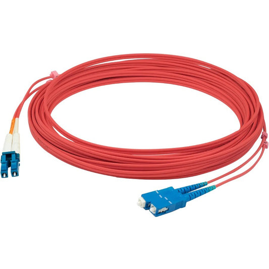AddOn 1m SC (Male) to LC (Male) Red OM1 Duplex Fiber OFNR (Riser-Rated) Patch Cable