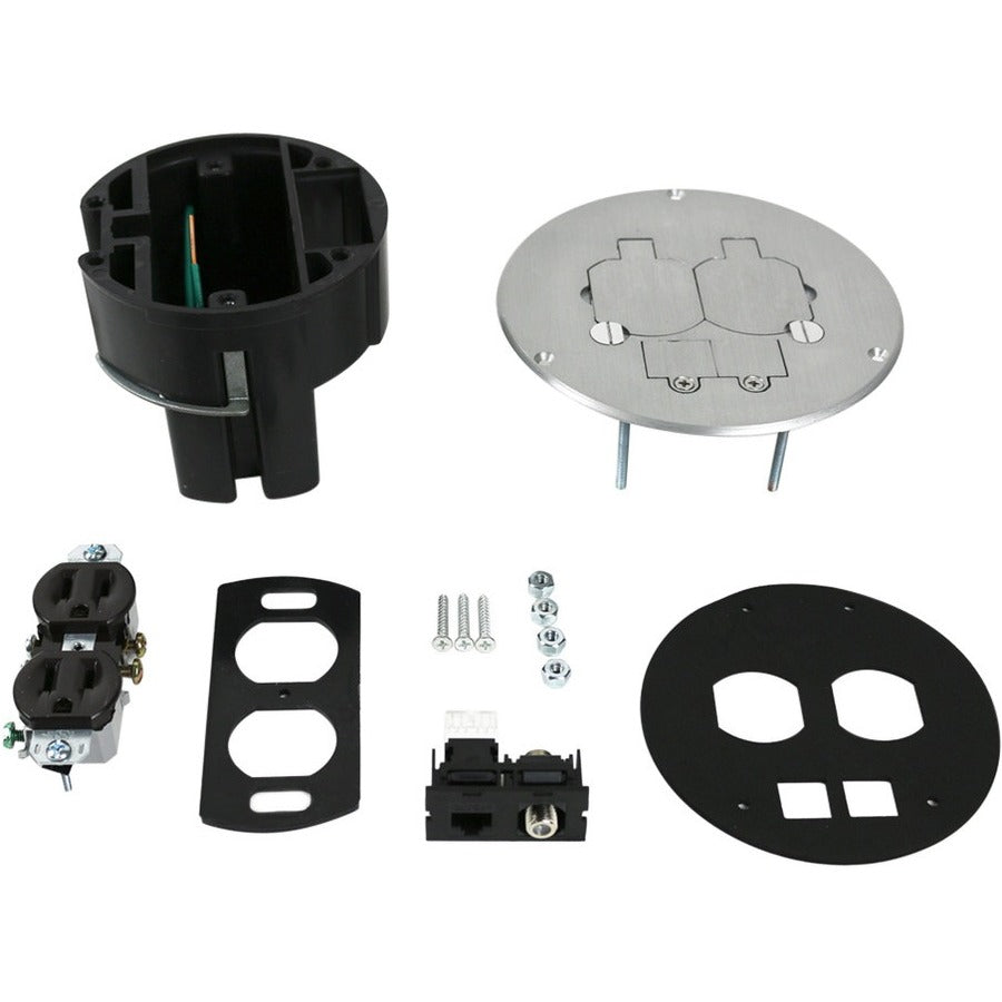 Wiremold 863DPCOMAL Series Dual Service Floor Box Kit