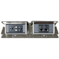 Wiremold Cord Ended deQuorum Dual Flip-Up Unit with USB