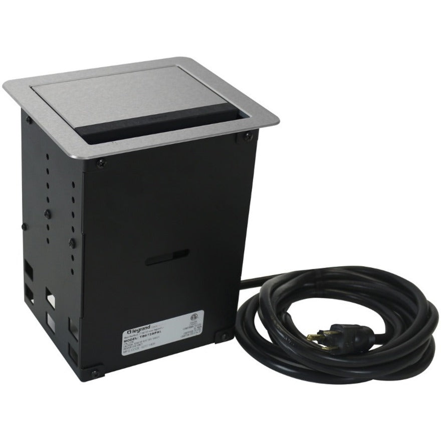 Wiremold InteGreat A/V Table Box with USB Cord Ended Aluminum