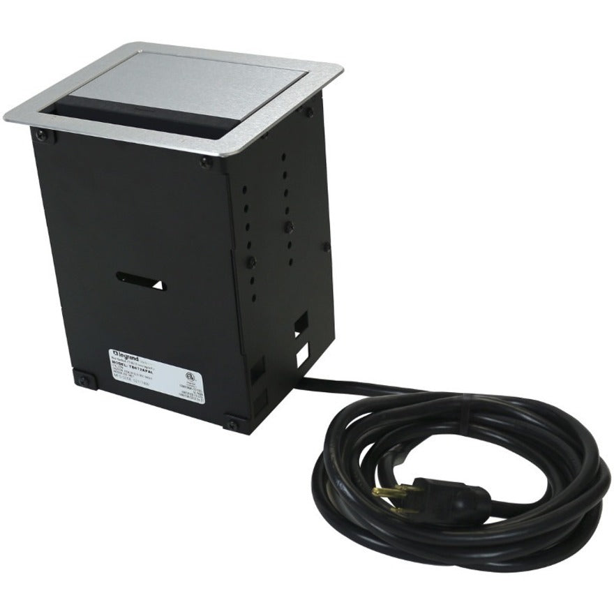 Wiremold InteGreat A/V Table Box with USB Cord Ended Aluminum