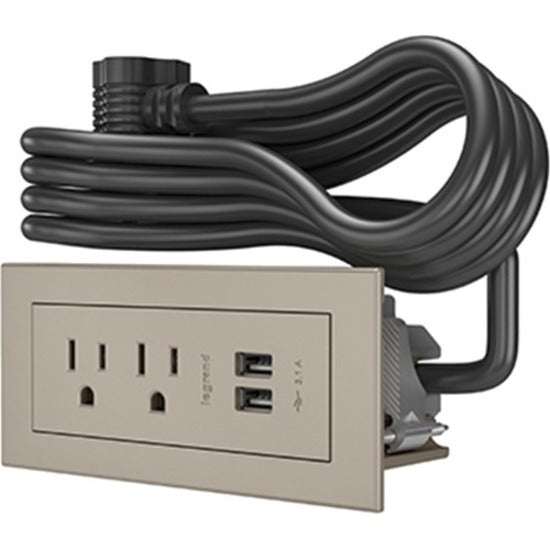 Legrand Furniture Power 2-Outlet with USB-A Unit- Nickel