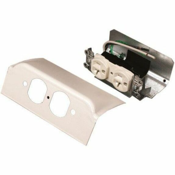 Wiremold DS4000 Downward Duplex Device Plate Fitting With One Duplex Installed