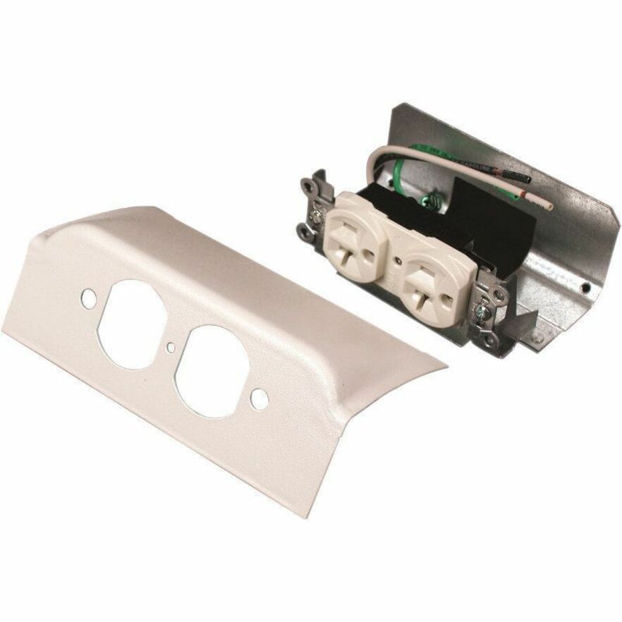 Wiremold DS4000 Downward Duplex Device Plate Fitting With One Duplex Installed