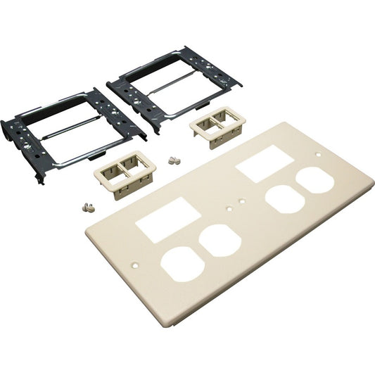 Wiremold 4047 Four-Gang Cover Two Duplex and Two TracJack Mini Adapters