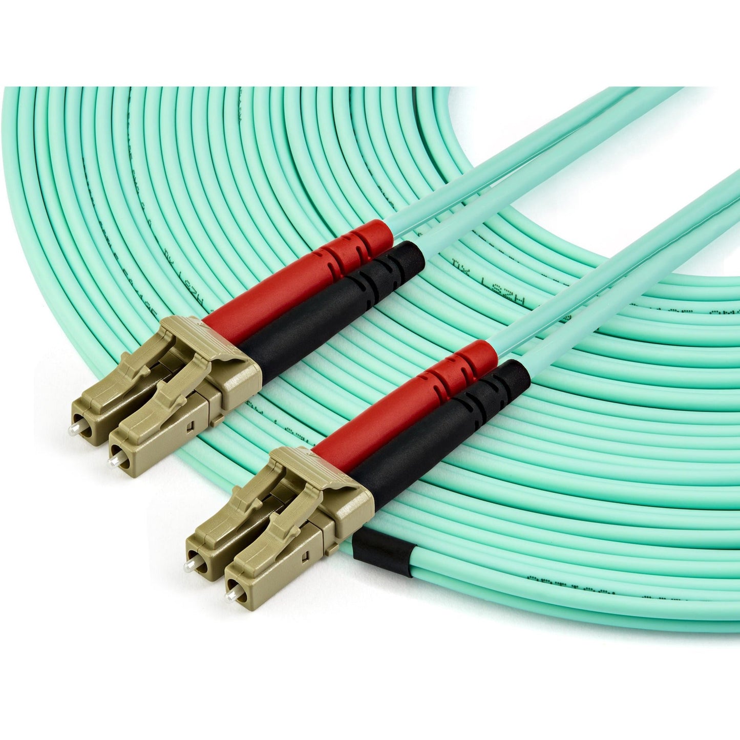 StarTech.com 15m (50ft) LC/UPC to LC/UPC OM3 Multimode Fiber Optic Cable Full Duplex Zipcord Fiber 100Gbps LOMMF LSZH Fiber Patch Cord