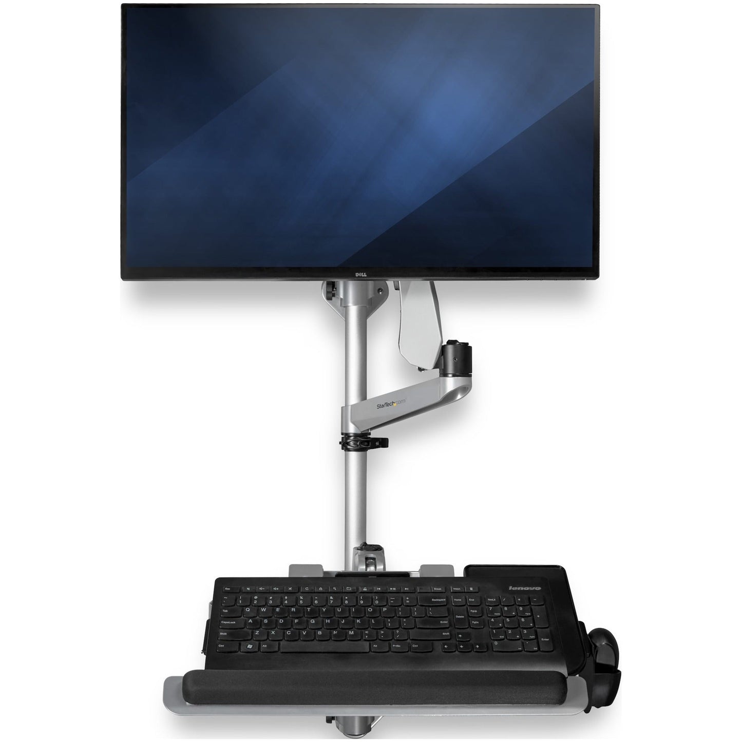 StarTech.com Wall Mount Workstation - Foldable Ergonomic Standing Desk - Height Adjustable 34" VESA Monitor Arm/Padded Keyboard/Mouse Tray