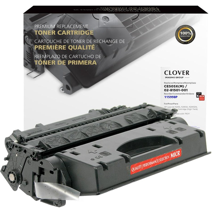 Clover Technologies Remanufactured MICR High Yield Laser Toner Cartridge - Alternative for HP Troy Canon 119II 05X (CE505X 02-81501-001 CE505X(M) 3480B001 3480B002AA CRG119II) - Black Pack