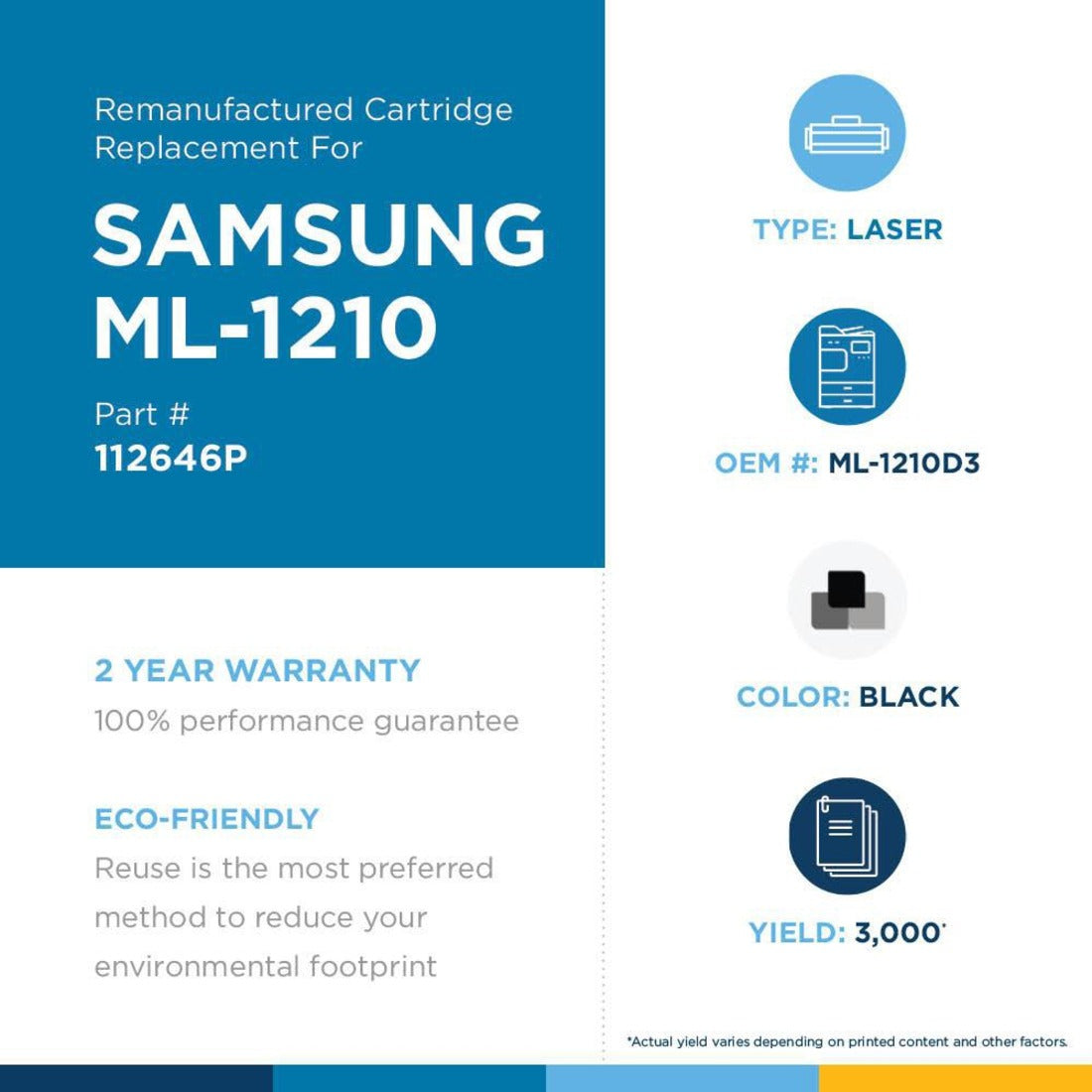 Clover Technologies Remanufactured Laser Toner Cartridge - Alternative for Samsung (ML-1210D3) - Black Pack