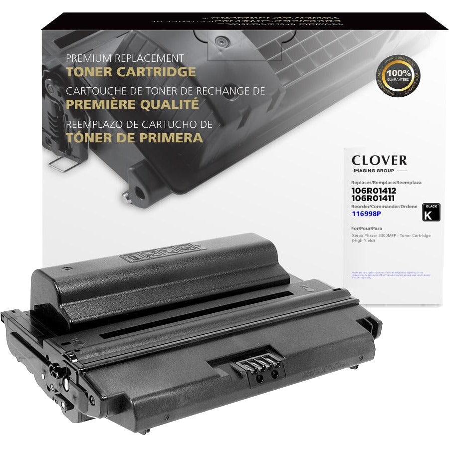 Clover Technologies Remanufactured High Yield Laser Toner Cartridge - Alternative for Xerox 106R01412 106R01411 - Black - 1 Pack