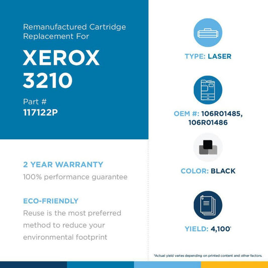 Clover Technologies Remanufactured High Yield Laser Toner Cartridge - Alternative for Xerox (106R01485 106R01486) - Black Pack