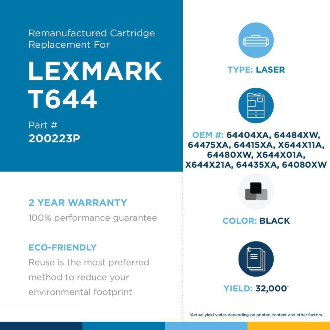 Clover Technologies Remanufactured Extra High Yield Laser Toner Cartridge - Alternative for Lexmark (T644 X644 X646 64404XA 64484XW 64475XA 64415XA X644X11A 64480XW X644X01A X644X21A ...) - Black Pack