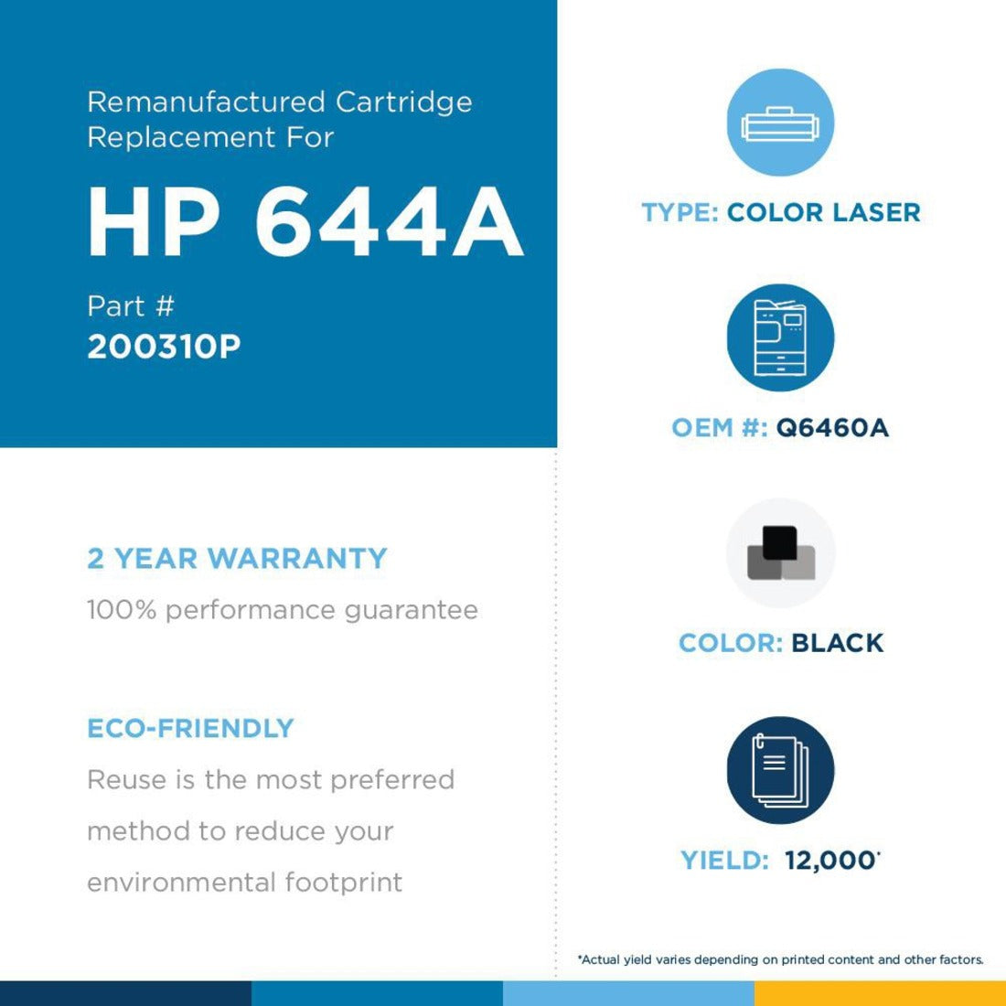 Clover Technologies Remanufactured Laser Toner Cartridge - Alternative for HP 644A (Q6460A) - Black Pack