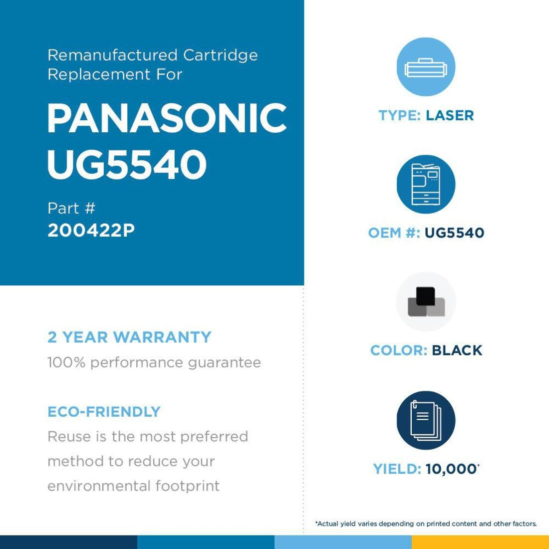 Clover Technologies Remanufactured Laser Toner Cartridge - Alternative for Panasonic (UG5530 UG5540) - Black Pack