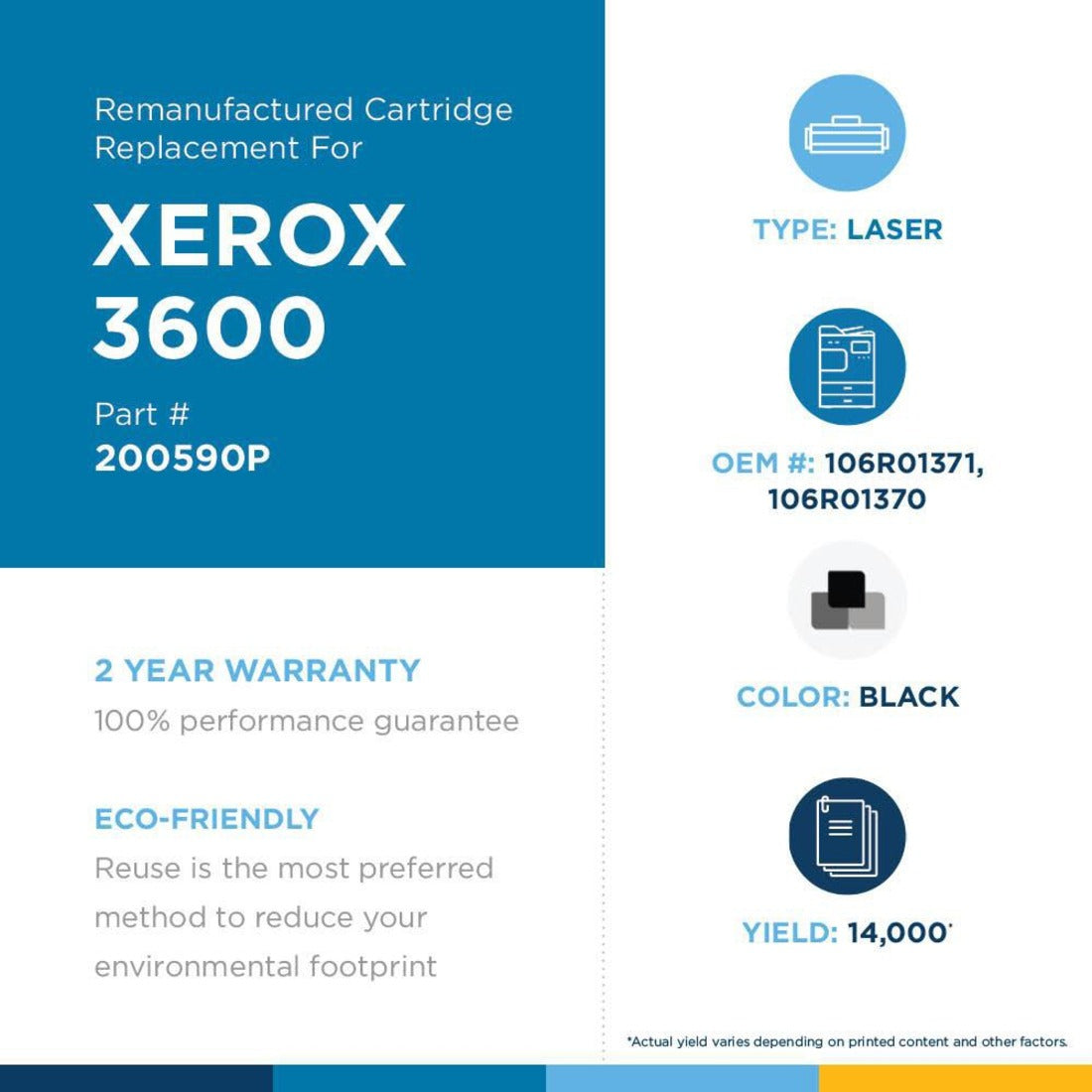 Clover Technologies High Yield Laser Toner Cartridge - Alternative for Xerox 106R01371 106R01370 106R01372 106R1370 106R1371 106R1372 - Black - 1 Pack