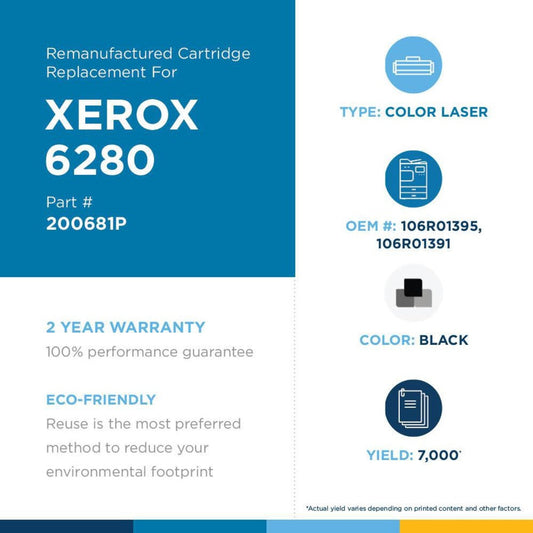 Clover Technologies Remanufactured High Yield Laser Toner Cartridge - Alternative for Xerox 106R01395 106R01391 - Black - 1 Pack