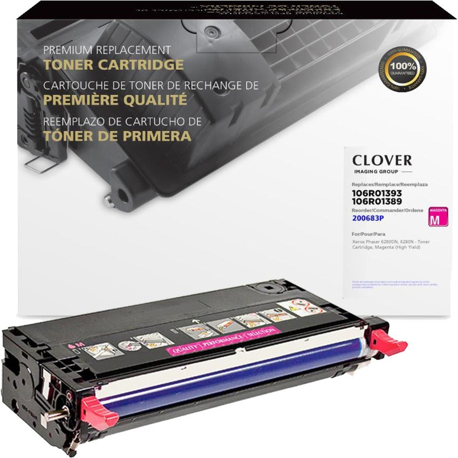 Clover Technologies Remanufactured High Yield Laser Toner Cartridge - Alternative for Xerox 106R01393 106R01389 106R1389 106R1393 - Magenta - 1 Pack