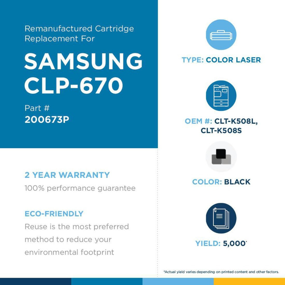 Clover Technologies High Yield Laser Toner Cartridge - Alternative for Samsung CLT-K5082L CLT-K508L CLT-K5082S CLT-K5082L/ELS CLT-K5082S/ELS CLT-K508S - Black - 1 Pack