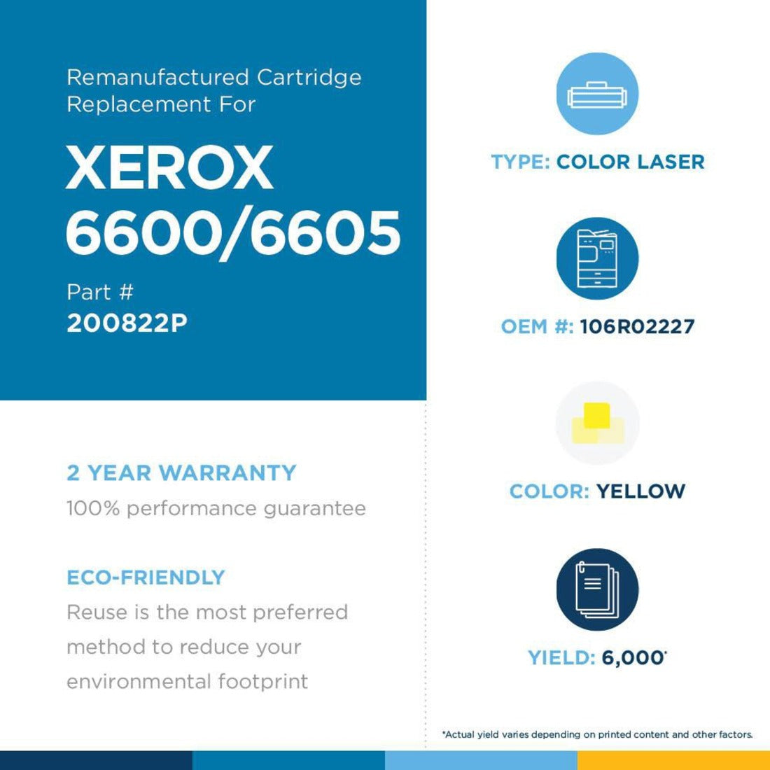 Clover Technologies High Yield Laser Toner Cartridge - Alternative for Xerox 106R02227 - Yellow - 1 Pack