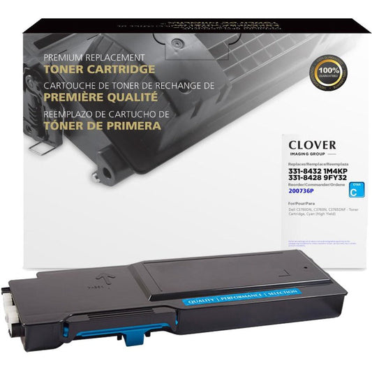 Clover Technologies High Yield Laser Toner Cartridge - Alternative for Dell 331-8432 1M4KP 331-8428 9FY32 - Cyan - 1 Pack