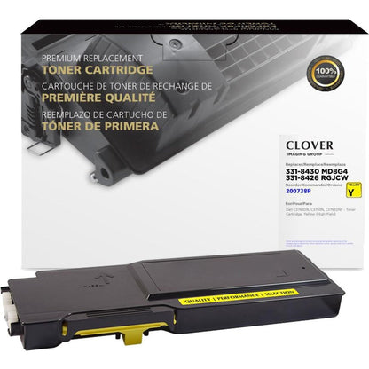 Clover Technologies Remanufactured High Yield Laser Toner Cartridge - Alternative for Dell (C3760 331-8430 MD8G4 331-8426 RGJCW331-8426 RGJCW) - Yellow Pack