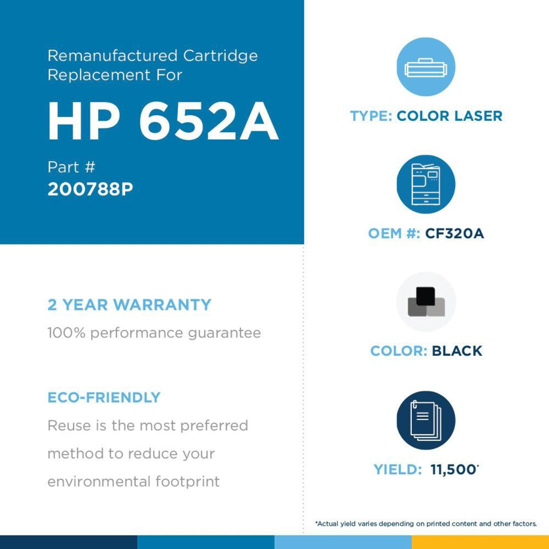 Clover Technologies Remanufactured Laser Toner Cartridge - Alternative for HP 652A (CF320A) - Black Pack