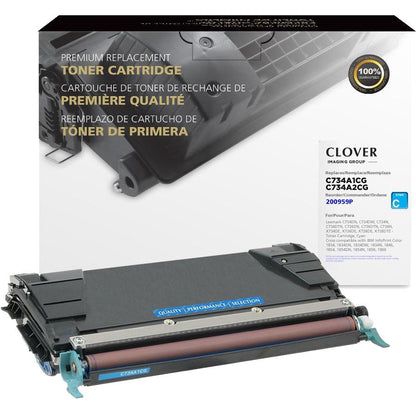 Clover Technologies Remanufactured Laser Toner Cartridge - Alternative for Lexmark (C734 C736 X734 C734A1CG C734A2CG) - Cyan Pack