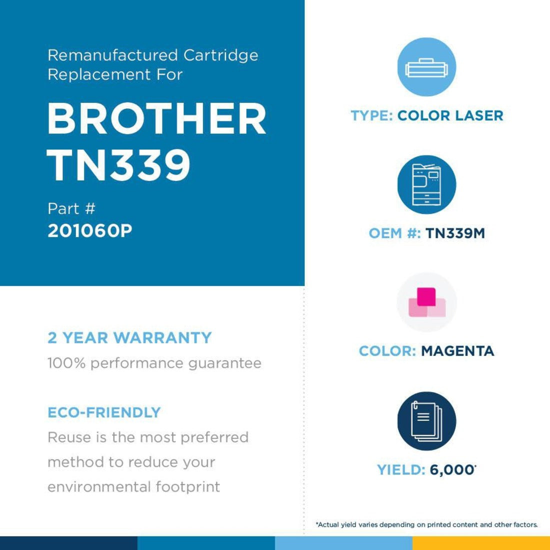 Clover Technologies Remanufactured Laser Toner Cartridge - Alternative for Brother TN339 TN339M - Magenta Pack