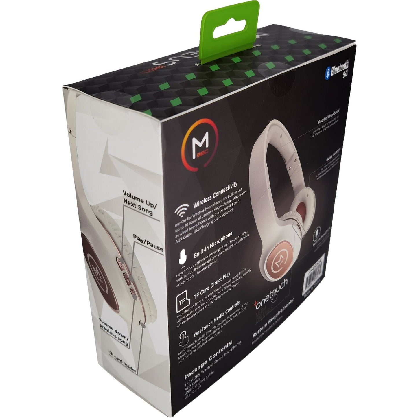 Morpheus 360 Tremors Wireless On-Ear Headphones - Bluetooth 5.0 Headset with Microphone - HP4500R