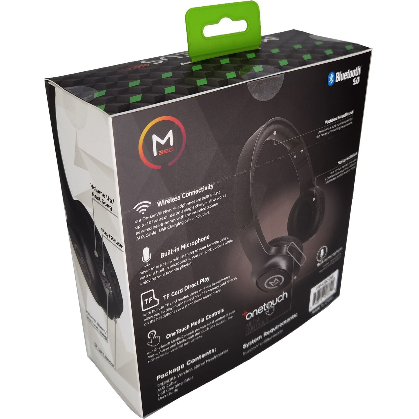 Morpheus 360 Tremors Wireless On-Ear Headphones - Bluetooth 5.0 Headset with Microphone - HP4500B