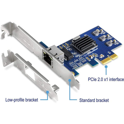 TRENDnet 2.5Gase-T PCIe Network Adapter; Standard and Low-Profile Brackets Included; Windows; Server; Linux and Vmware Esxi 6.X; 5.X; TEG-25GECTX