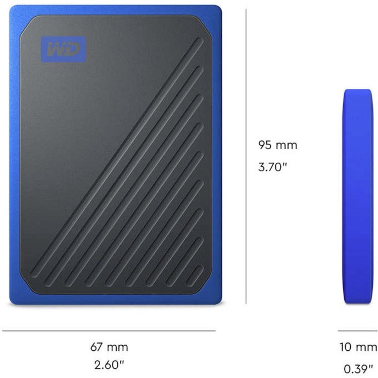 WD My Passport Go WDBMCG0010BBT-WESN 1 TB Portable Solid State Drive - External - Black Cobalt