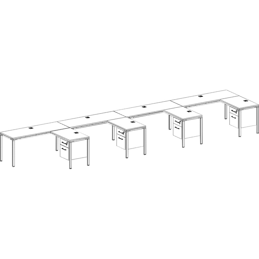 Boss 4 - L Shaped Desk Units 4 Pedestals