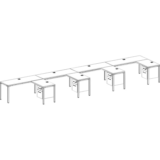 Boss 4 - L Shaped Desk Units 4 Pedestals