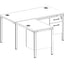 Boss L Shaped Desk Unit 3 Grommets and 2 Pedestals