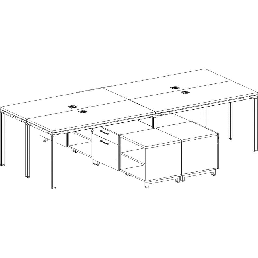 Boss 4 Desks with 4 Cabinets