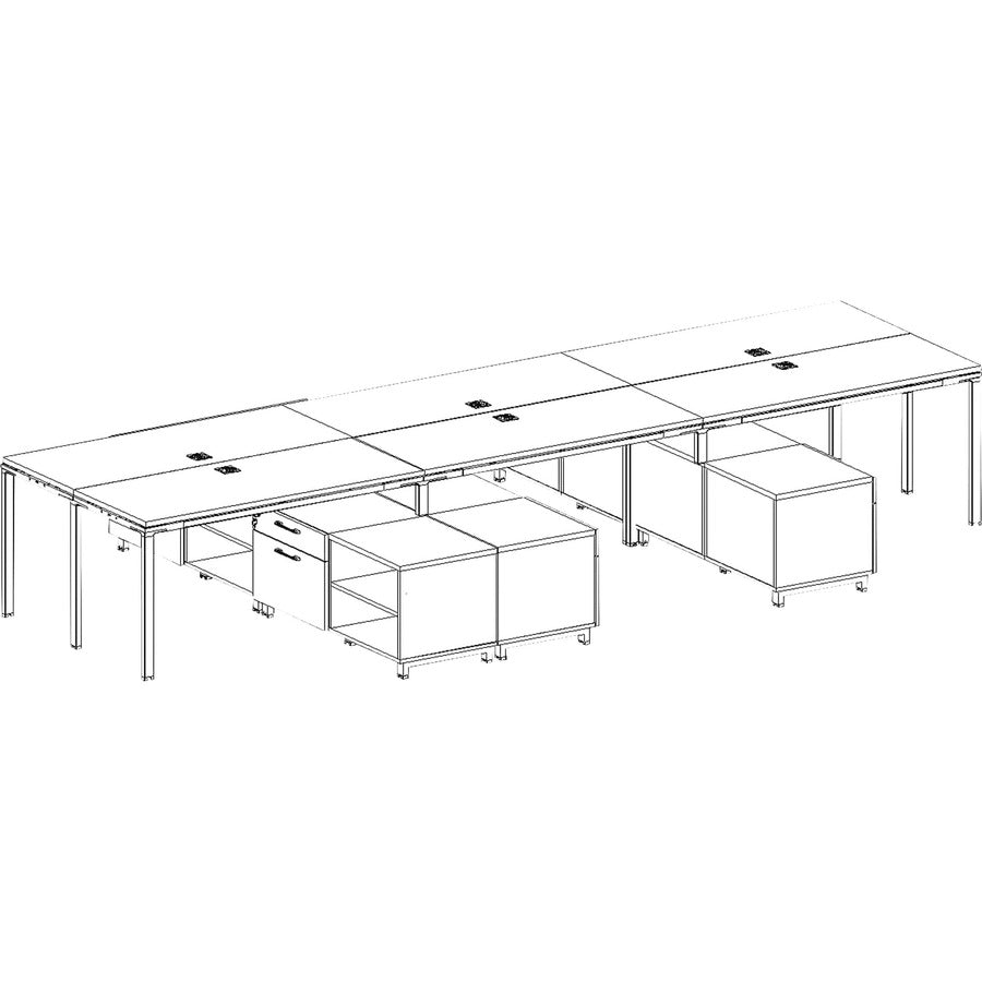 Boss 6 Desks 3 Side by Side and 3 Face to Face with 6 Cabinets