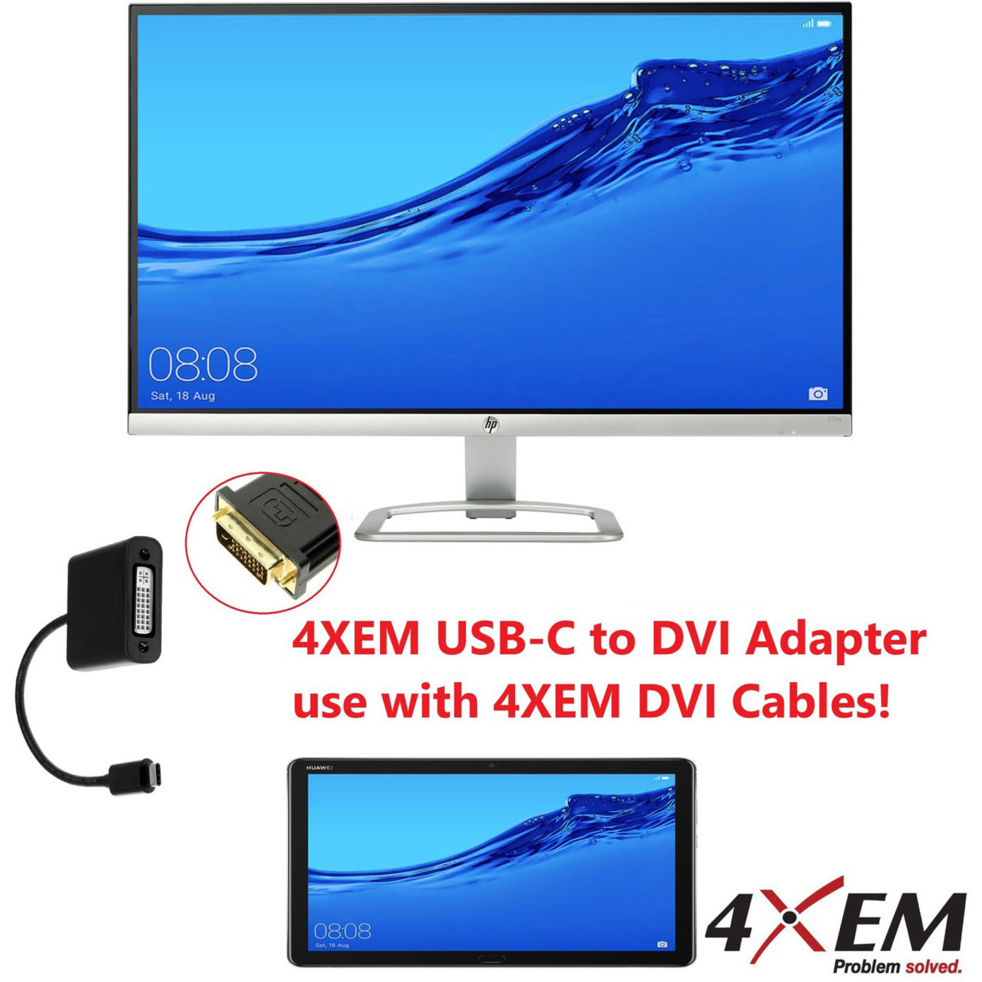 4XEM USB-C to DVI Adapter