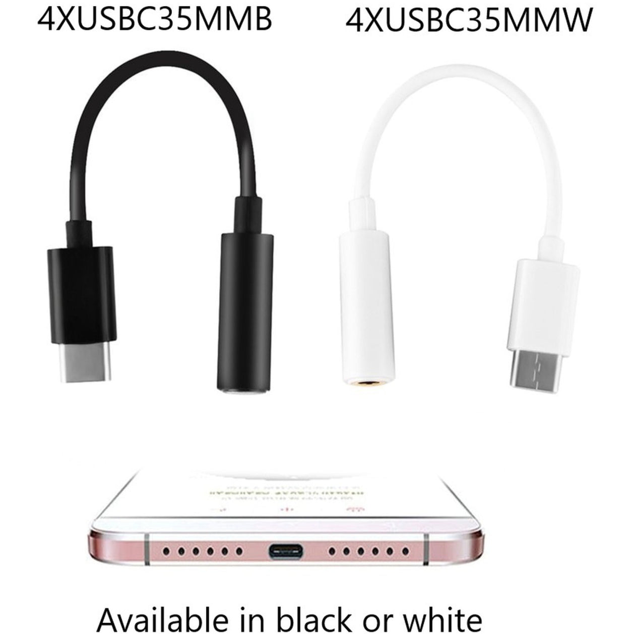 4XEM USB-C Male TO 3.5MM Female Adapter White