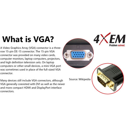 4XEM DisplayPort To VGA Adapter Cable