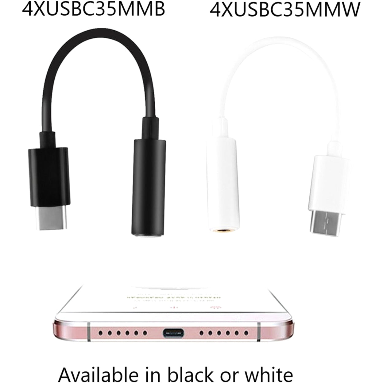 4XEM USB-C Male To 3.5mm Female Adapter Black
