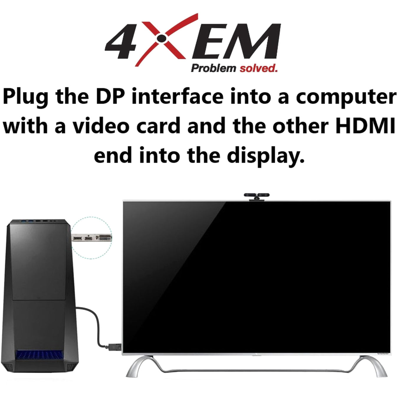 4XEM 4K Displayport to HDMI Female Adapter