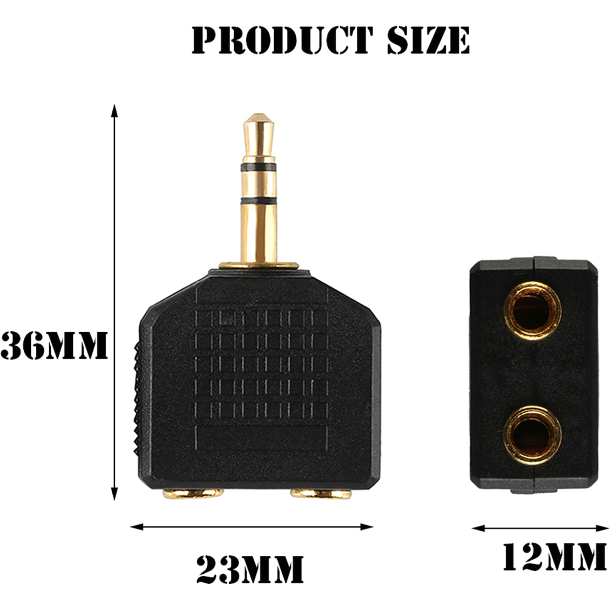 4XEM 3.5mm Mini Jack Headphone Splitter Black